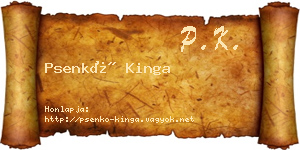 Psenkó Kinga névjegykártya